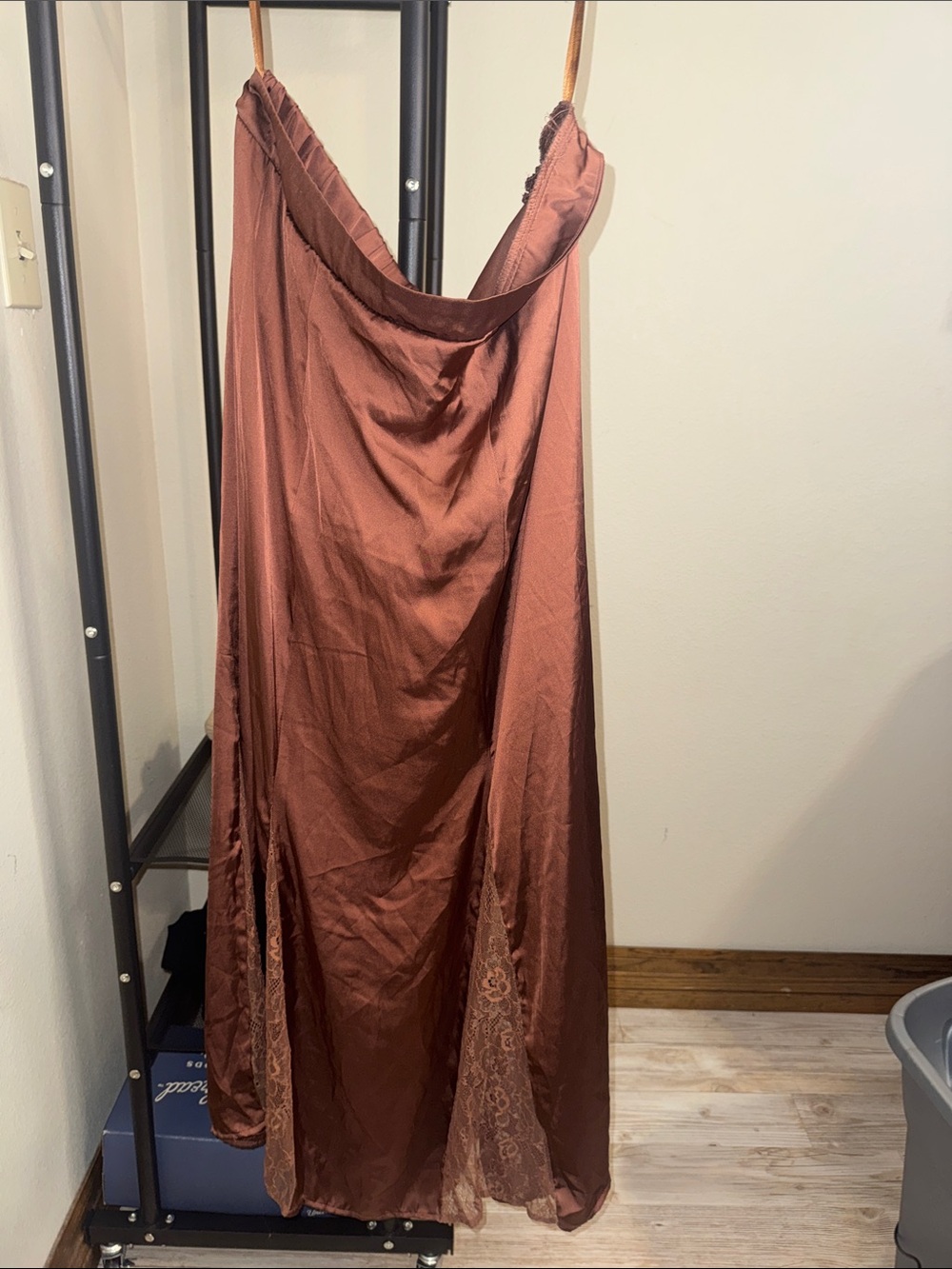 Champion Rust Copper Maxi Slip Skirt